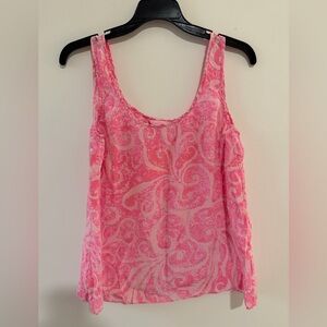 *EUC* Lilly Pulitzer SILK Pink Tank Top Abstract Octopus Print